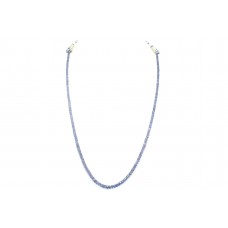 Braided Strand String Necklace 1 Line Natural Blue Sapphire Diamond Cut Stones